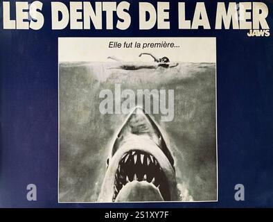 ROY SCHEIDER ROBERT SHAW et RICHARD DREFUSS dans JAWS / LES DENTS DE LA MER 1975 réalisateur STEVEN SPIELBERG roman Peter Benchley scénario Peter Benchley et Carl Gottlieb musique John Williams producteurs David Brown et Richard D. Zanuck A Zanuck - Brown production / Universal Pictures Banque D'Images