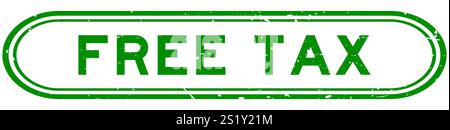 Grunge Green Free Tax Word Rubber Seal timbre sur fond blanc Illustration de Vecteur
