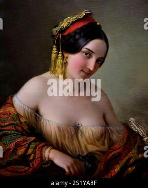Femme grecque 1845 de Jakab Marastoni 1804-1860 Musée des Beaux-Arts, Italien, Italie, Banque D'Images