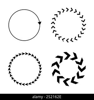 Direction de flèche définie. Icônes de chemin géométrique. Styles de flèches multiples. Graphique vectoriel simple. Illustration de Vecteur