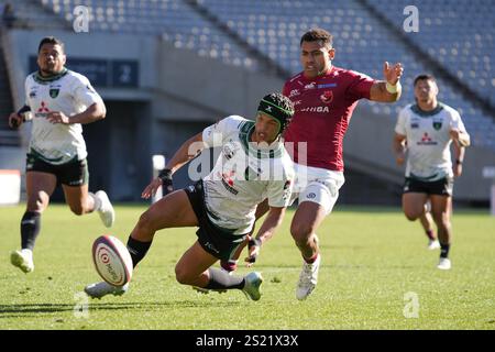 Kurt-Lee Arendse de DynaBoars lors du match de Japan Rugby League One 2024-25 entre Toshiba Brave lupus Tokyo et Mitsubishi Heavy Industries Sagamihara Dynaboars au stade Ajinomoto à Tokyo, Japon, le 30 décembre 2024. Crédit : FAR EAST PRESS/AFLO/Alamy Live News Banque D'Images