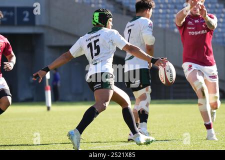 Kurt-Lee Arendse de DynaBoars lors du match de Japan Rugby League One 2024-25 entre Toshiba Brave lupus Tokyo et Mitsubishi Heavy Industries Sagamihara Dynaboars au stade Ajinomoto à Tokyo, Japon, le 30 décembre 2024. Crédit : FAR EAST PRESS/AFLO/Alamy Live News Banque D'Images