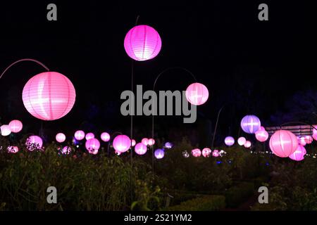 Les lumières éblouissantes du domaine Filoli pendant la saison des fêtes, Woodside CA Banque D'Images