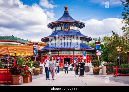 Orlando, FL États-Unis - 14 décembre 2017 : le pavillon de la Chine est un pavillon sur le thème chinois qui fait partie de l'exposition mondiale au sein d'Epcot à Walt Disney WO Banque D'Images