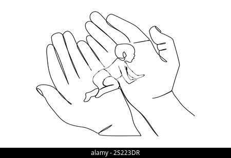 International Childrens Dayexprimant l'amour pour les enfants lors de la Journée de la protection de l'enfant art de ligne Illustration de Vecteur