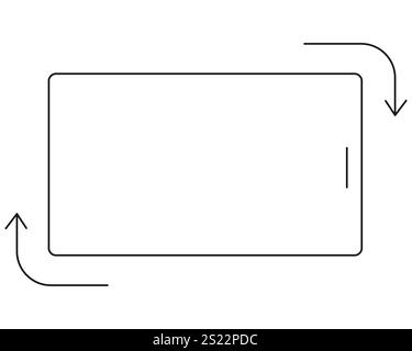 Icône de rotation de téléphone portable, symbole de rotation avec flèches définies. Tournez l'appareil, l'écran. Bouton IU, Web ou application. Vertical ou horisontal, écran de téléphone. Illustration vectorielle Illustration de Vecteur