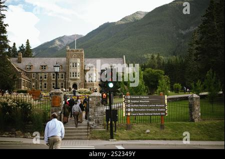 Banff, Alberta, Canada - 25 août 2024 : entrée aux jardins Cascade Banque D'Images