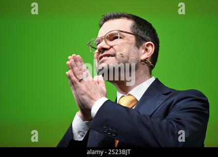 Stuttgart, Allemagne. 06 janvier 2025. Marco Buschmann, secrétaire général du FDP, intervient lors de la traditionnelle réunion de l'Épiphanie du FDP à l'opéra de Stuttgart. Crédit : Bernd Weißbrod/dpa/Alamy Live News Banque D'Images