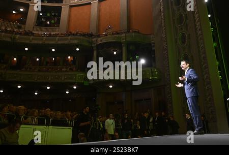 Stuttgart, Allemagne. 06 janvier 2025. Marco Buschmann, secrétaire général du FDP, intervient lors de la traditionnelle réunion de l'Épiphanie du FDP à l'opéra de Stuttgart. Crédit : Bernd Weißbrod/dpa/Alamy Live News Banque D'Images