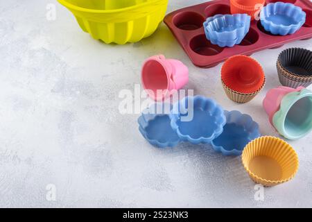Assortiment d'ustensiles de confiserie en silicone Banque D'Images