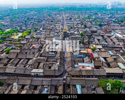 Vue panoramique de la ville antique de Pingyao à Jinzhong, Shanxi Banque D'Images