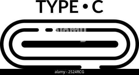 Désignation du connecteur USB de type C - icône vectorielle Illustration de Vecteur