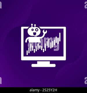 icône de bot de trading, vecteur de trading automatisé Illustration de Vecteur