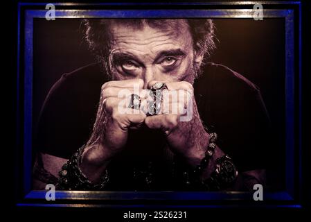 Johnny Hallyday, L'exposition, Paris, France, Europe Banque D'Images