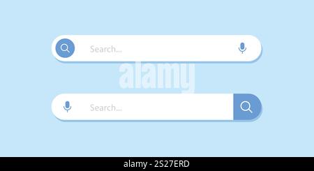 Cadre de la barre de recherche du navigateur Internet. Moteur de recherche pour la conception UI UX et modèle de navigateur Web. Collection de l'adresse du bouton de la zone de recherche pour Illustration de Vecteur