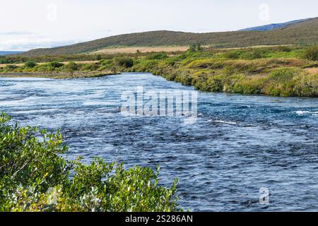 Voyager en Islande - lit de rivière Bruara en septembre Banque D'Images