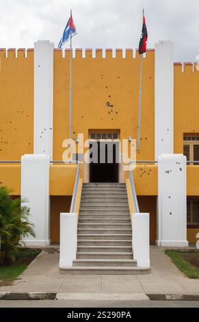 La caserne de Moncada, aujourd'hui le musée du 26 juillet avec des trous de balles, Santiago de Cuba Banque D'Images