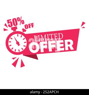 bannière de réduction de 50 % sur les achats Illustration de Vecteur