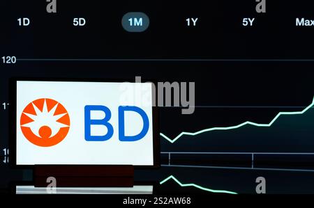 Allemagne. 06 janvier 2025. Dans cette illustration photo, un logo Becton, Dickinson and Company vu sur une tablette. Crédit : SOPA images Limited/Alamy Live News Banque D'Images