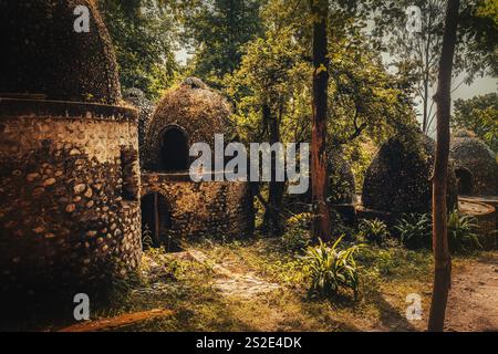 célèbre ashram des beatles en inde. Banque D'Images