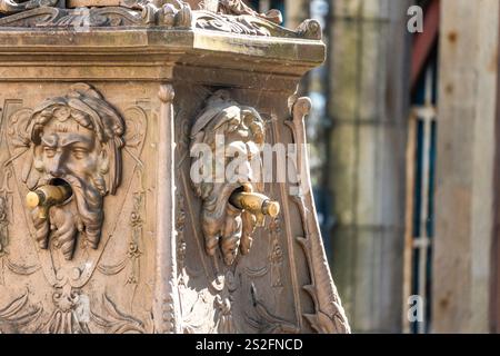 Fontaine de pierre à Pontevedra, Galice, Espagne Banque D'Images