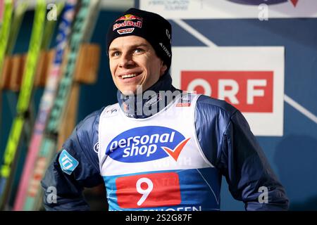 Bischofshofen, Österreich, 06. Januar 2025 : 73.internationale Vierschanzentournee, Skispringen, Herren, Weltcup, Bischofshofen, Paul-Ausserleitner Schanze, 4hills, Dreikönigsspringen Andreas Wellinger (GER) Kopf, Oberkörper, lächeln, lächelnd Banque D'Images