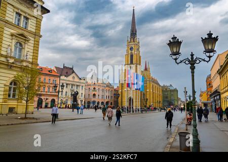 NOVI SAD, SERBIE - 16 MARS. 2024 : Église du nom de Marie Banque D'Images