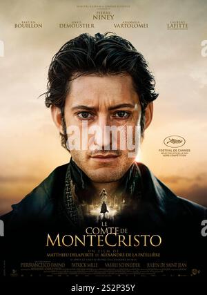 Le Comte de Monte-Cristo (2024) réalisé par Alexandre de la Patellière et Matthieu Delaporte avec Pierre Niney, Bastien Bouillon et Anaïs Demoustier. Edmond Dantès s'échappe de prison après 14 ans d'emprisonnement injustifié et revient en tant que comte de Monte Cristo pour se venger de ceux qui l'ont trahi. Affiche publicitaire française ***USAGE ÉDITORIAL UNIQUEMENT. Crédit : BFA / Pathé Banque D'Images