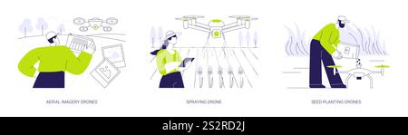 Drones agricoles illustrations vectorielles abstraites de concept. Illustration de Vecteur
