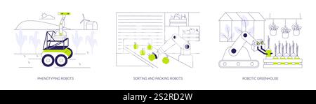 La robotique en agriculture abstrait concept illustrations vectorielles. Illustration de Vecteur
