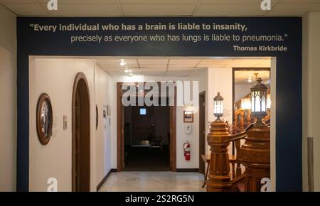 Joseph, Missouri - The Glore Psychiatric Museum. Le musée documente le traitement des malades mentaux à l'ancien asile d'État lunatique n° 2 a Banque D'Images