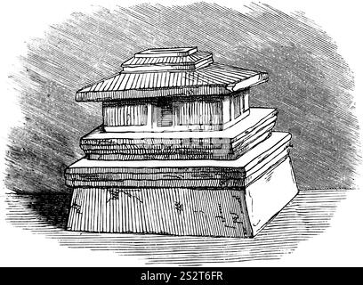 Urne cinéraire étrusque ou urne funéraire c. 100 av. J.-C. avec huit cadavres, crémation, découverte archéologique, longueur 3, 80m, largeur 1, 93m, site d'excavation étrusque Banque D'Images