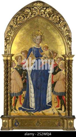 Francesco di Antonio di Bartolomeo (actif 1393-1433) - la Vierge à l'enfant avec six anges et deux chérubins Banque D'Images