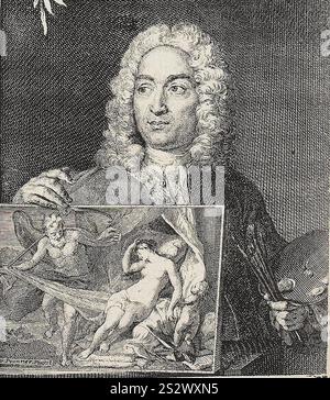 Frans van Stampart et Anton Joseph von Prenner - Portrait d'Anton Joseph von Prenner. Banque D'Images