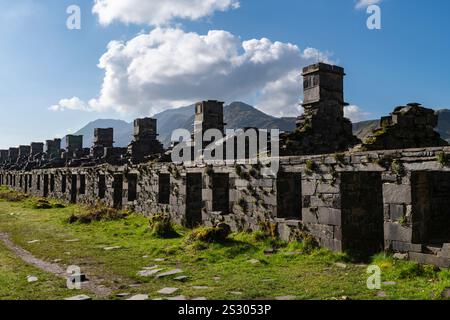 Anglesey Barracks, Dinorwig Quarry, Llanberis, Nord du pays de Galles. Banque D'Images