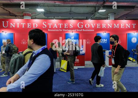 Las Vegas, États-Unis. 07 janvier 2025. Le stand du gouvernement des États-Unis sur le salon ces 2025 au Venetian Resort à Las Vegas le 7 janvier 2025. (Photo de Travis P Ball/Sipa USA) crédit : Sipa USA/Alamy Live News Banque D'Images