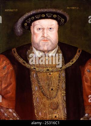 Henri VIII (1491-1547), roi d'Angleterre 1509-1547, portrait peint à l'huile sur panneau, 1597-1618 Banque D'Images