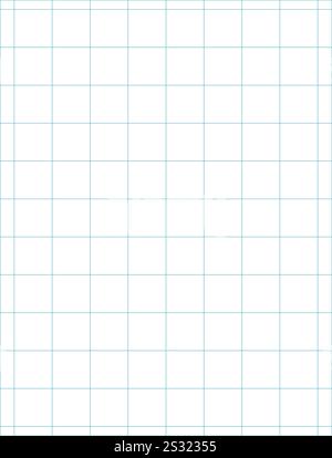 Graph Paper 1 pouce carrés imprimable modèle A4 format de carnet. Graphique grille bleue pour université, revues, journal ou mathématique ligne de grille imprimable Illustration de Vecteur