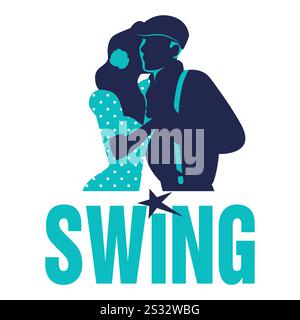 Image de logo de marque swing Dancer isolé sur fond blanc Illustration de Vecteur