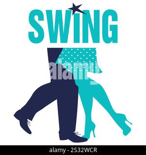 Image de logo de marque swing Dancer isolé sur fond blanc Illustration de Vecteur