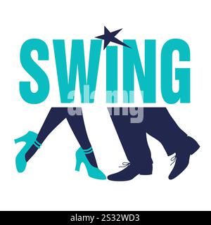 Image de logo de marque swing Dancer isolé sur fond blanc Illustration de Vecteur