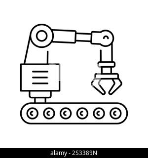 Icône de ligne noire des systèmes autonomes. Elément isolé par vecteur. Contour modifiable. Illustration de Vecteur