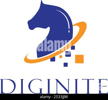 Digital Knight logo design diginite Illustration de Vecteur