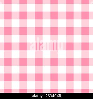 Modèle sans couture de vecteur de texture à carreaux croisés roses isolé sur fond blanc Illustration de Vecteur
