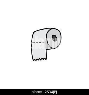 Vecteur dessin à la main doodle dessin papier toilette coloré isolé sur fond blanc Illustration de Vecteur