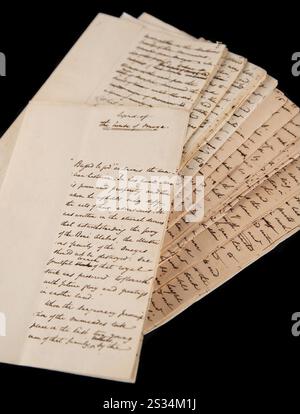 Boston, Massachusetts, États-Unis. 8 janvier 2025. Washington Irving Manuscript (crédit image : © RR Auction/ZUMA Press Wire) USAGE ÉDITORIAL SEULEMENT! Non destiné à UN USAGE commercial ! Banque D'Images