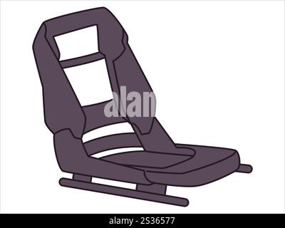 Pièces intérieures de siège de voiture élément de transport de véhicule coussin d'automobile assis place confort sécurité passager automobile de rechange jeu d'icônes de conception Illustration de Vecteur