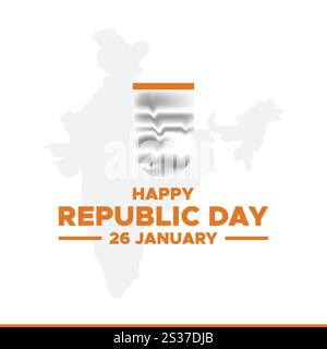 26 janvier - Happy Republic Day of India Banner Design. Célébration du jour de la République indienne. Concept créatif Happy Republic Day. 26 janvier Indien Illustration de Vecteur