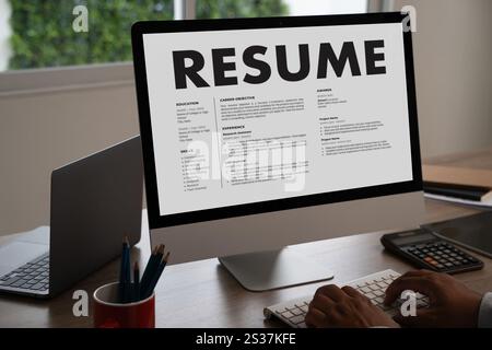 CV on Job candidat entretien d'embauche en ligne Banque D'Images