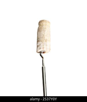 Liège et tire-bouchon sur fond blanc. Liège et tire-bouchon Banque D'Images